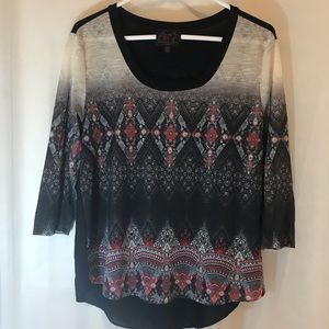 French Blue red and black top, PM